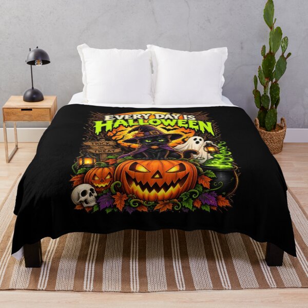 Item preview, Every Day Is Halloween Black Cat Witch Ghost Pumpkin designed and sold by GiaoCalonas.
