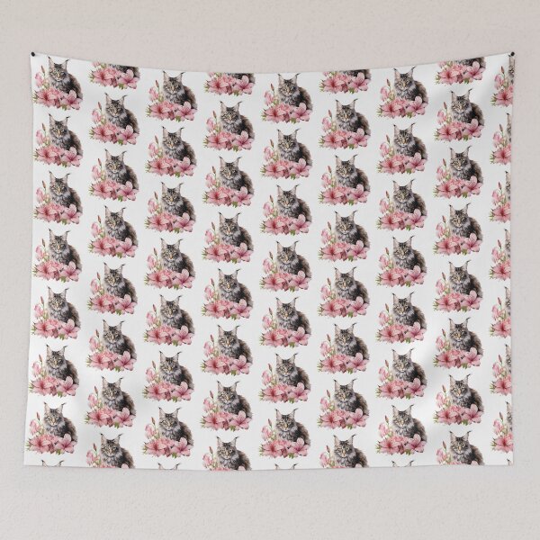 Item preview, Pink Lily Cat | Elegant Floral Aesthetic Art designed and sold by Mandayartstudio.