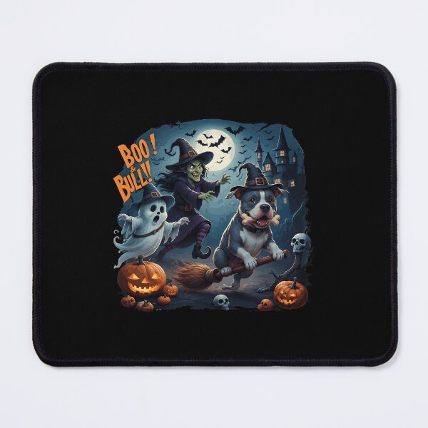 Item preview, Halloween Scary Boo & Bull Dog Ghost and Pitbull Witch designed and sold by PaletteArc.