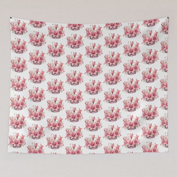 Item preview, Pink Lily Crown | Elegant Floral Aesthetic Art designed and sold by Mandayartstudio.