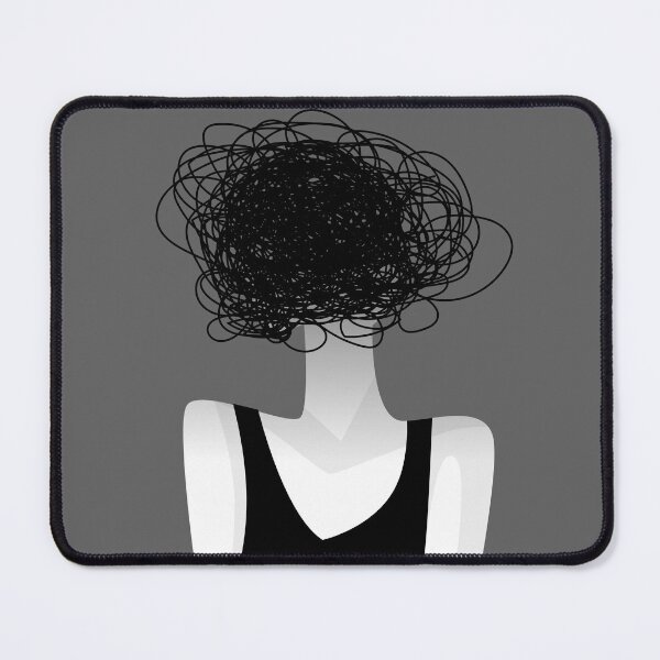 Item preview, woman with a tangled mass of thought threads replacing her head designed and sold by matintheworld ( delcarmat ).