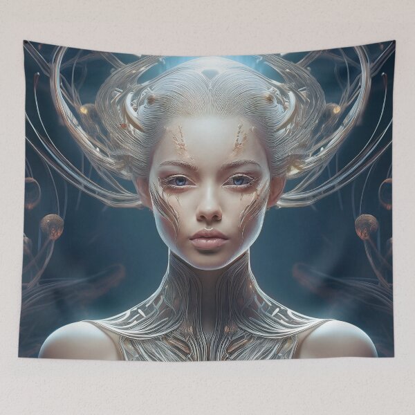 Item preview, Futuristic Woman with Intricate Headpiece designed and sold by Photopat.