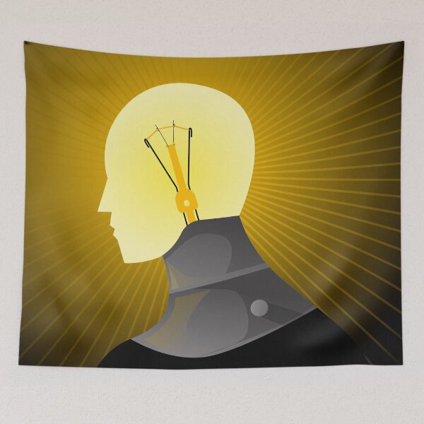 Item preview, man with a glowing light bulb replacing his head representing creativity designed and sold by matintheworld ( delcarmat ).