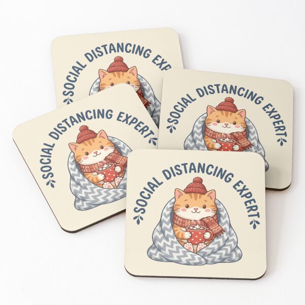 Item preview, Social Distancing Expert Cute Cat Hot Cocoa Cozy Winter designed and sold by TontikDesign.
