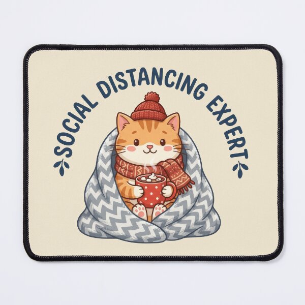 Item preview, Social Distancing Expert Cute Cat Hot Cocoa Cozy Winter designed and sold by TontikDesign.