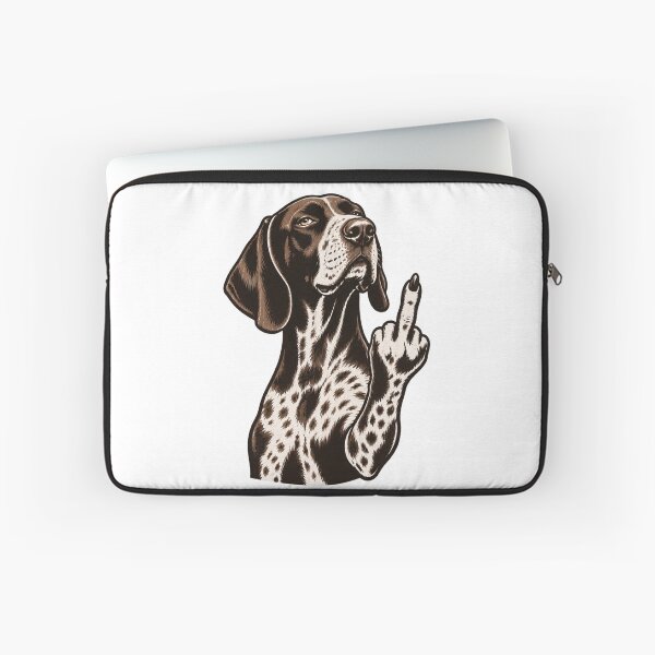 Item preview, Rude German Shorthaired Pointer with Middle Finger Funny Dog Design designed and sold by SpiritChuu.