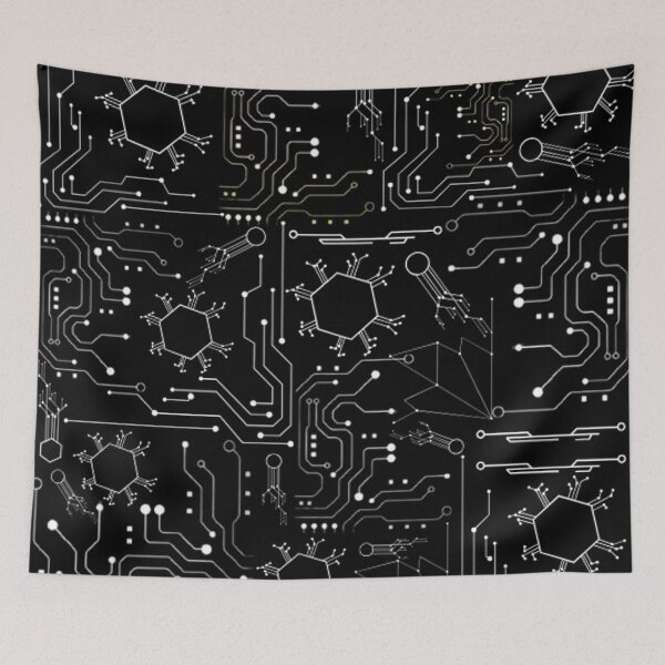 Item preview, Black and white Circuit Board Tech Pattern designed and sold by DesignYourWaystore.