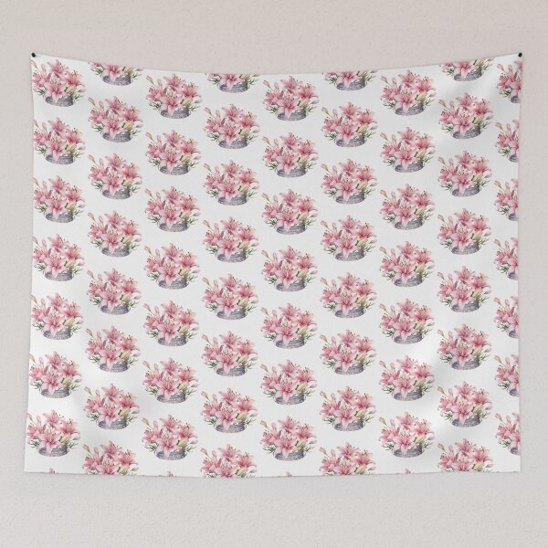 Item preview, Pink Lily Crown | Elegant Floral Aesthetic Art designed and sold by Mandayartstudio.