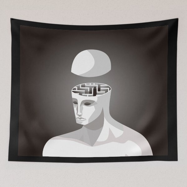 Item preview, man with an intricate labyrinth inside his head designed and sold by matintheworld ( delcarmat ).