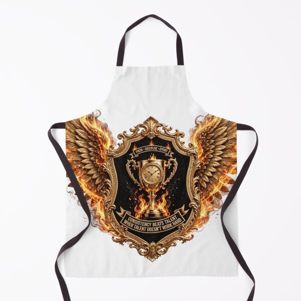 Item preview, Consistency Beats Talent - Motivational Trophy With Flaming Wings Badge designed and sold by prithvi chand.