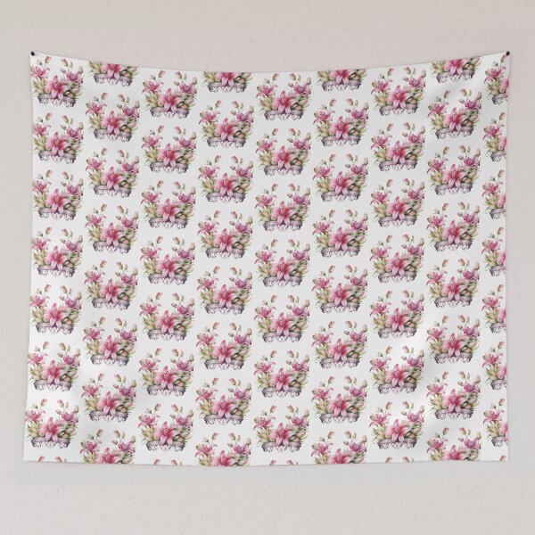 Item preview, Pink Lily Crown | Elegant Floral Aesthetic Art designed and sold by Mandayartstudio.