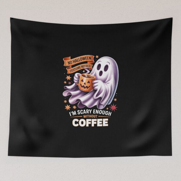 Item preview, NO HALLOWEEN COSTUME NEEDED I’M SCARY ENOUGH WITHOUT COFFEE”. designed and sold by jkrphoto.