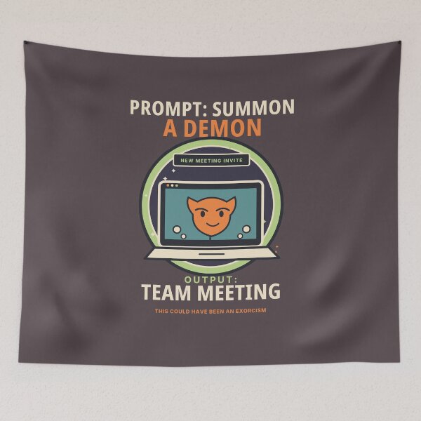 Item preview, Summoning a Demon - Team meeting edition - Halloween 2026 designed and sold by slemfiskz.