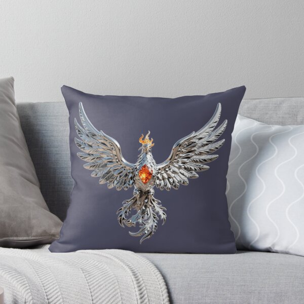Item preview, Chrome Phoenix with Amber Gemstone – Mythical Fire Bird designed and sold by chicworld2026.