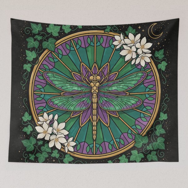 Item preview,  Gothic Dragonfly Art Nouveau Botanical Design designed and sold by Tamas Das.