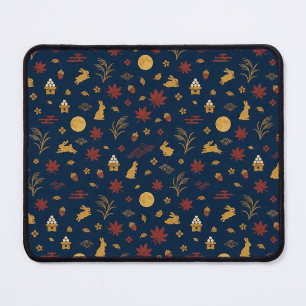 Item preview, Japanese Tsukimi Moon Rabbit Pattern - Autumn Full Moon & Red Maple designed and sold by vekotpu.
