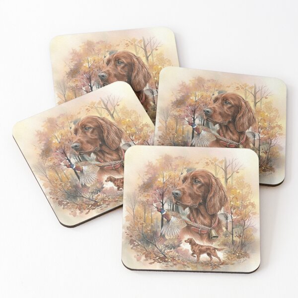 Item preview, Autumn Irish Setter and Pheasant Hunting Art designed and sold by TammyHunterArt.
