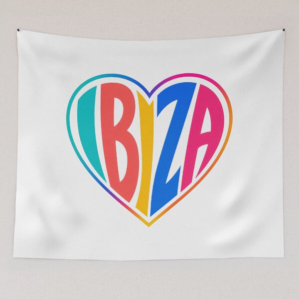 Item preview, Ibiza Colorful Heart Typography designed and sold by Beyond Destinations.