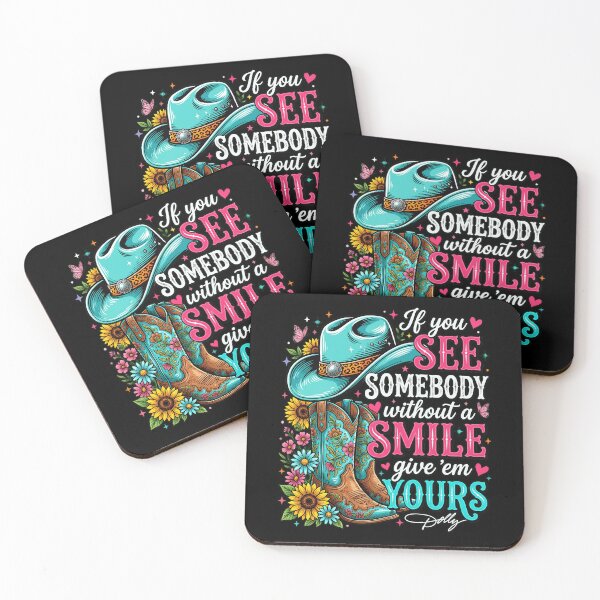 Item preview, If You See Somebody Without A Smile Give 'Em Yours : Cowboy Western Boots Smile Floral Art Inspirational Quote designed and sold by NewaveBoutique.