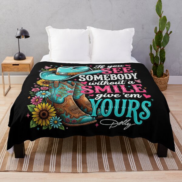 Item preview, If You See Somebody Without A Smile Give 'Em Yours : Cowboy Western Boots Smile Floral Art Inspirational Quote designed and sold by NewaveBoutique.