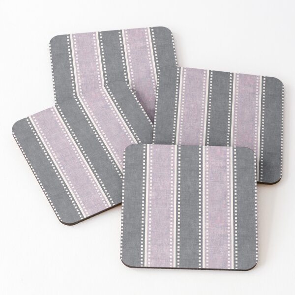 Item preview, Retro Film Frame Vertical Stripes in Lavender and Grey designed and sold by micklyn.