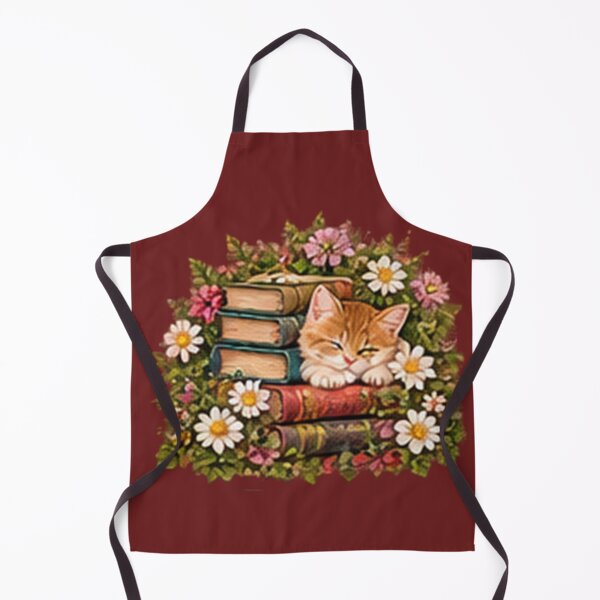 Item preview, Springtime Bookworm Kitten | Cozy Cottagecore Floral Cat designed and sold by ChaseTees.