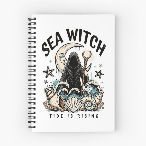 Item preview, Sea Witch Halloween Design – Ocean Coven Shells & Moon Graphic Tee v4 designed and sold by DarylWelsh2024.