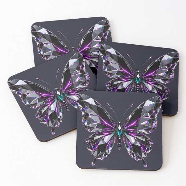 Item preview,  Dark Crystal Butterfly with Purple Glow – Gothic Geometric Art designed and sold by chicworld2026.