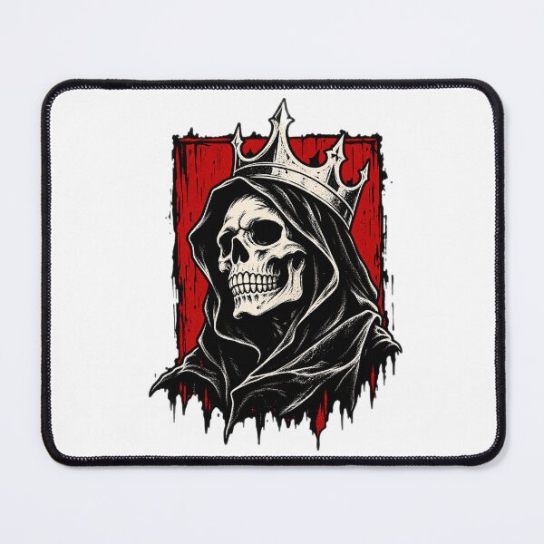 Item preview, Crowned Grim Reaper Woodcut Sticker - Dark Gothic Reaper T-Shirt designed and sold by VYBEHAUS.