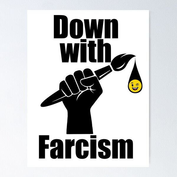 Item preview, Anti-farcist slogan designed and sold by VARA by Prasad.