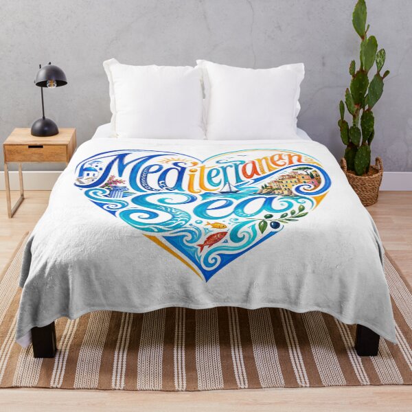 Item preview, Mediterranean Sea Illustrated Heart designed and sold by Beyond Destinations.