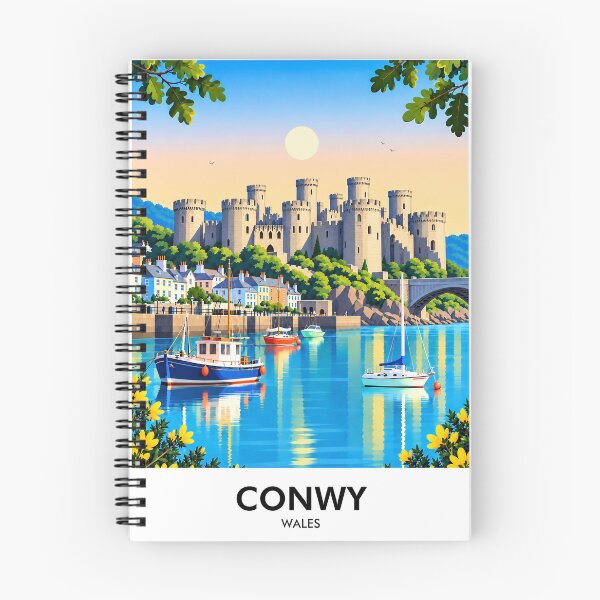 Item preview, Conwy Retro Travel Print designed and sold by HomeLivingCo.