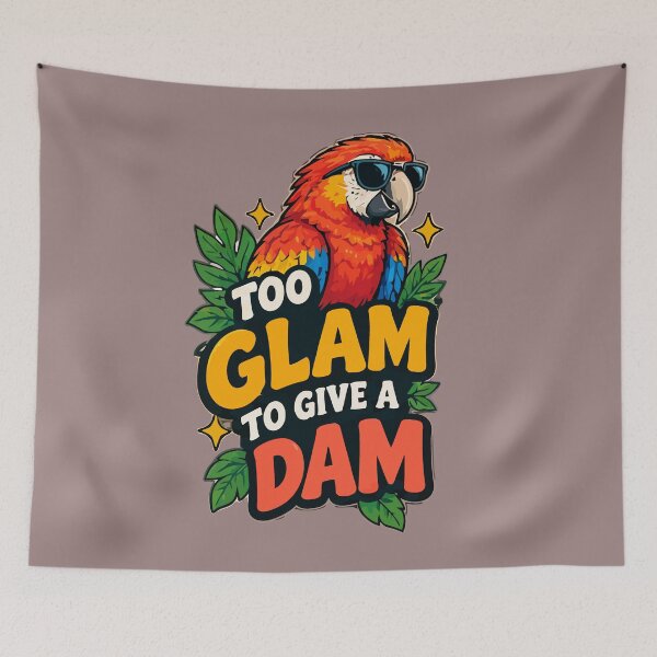 Item preview, Too Glam To Give A Dam, Cool Tropical Macaw Parrot in Sunglasses designed and sold by TimerX.