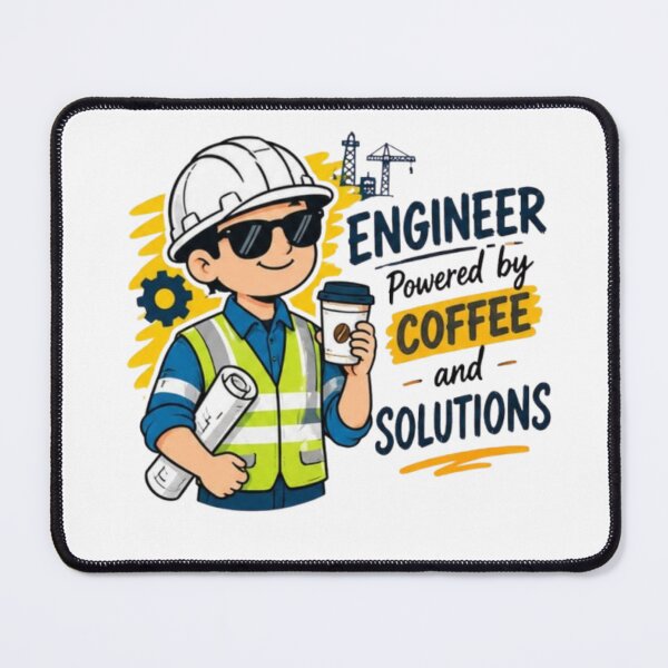 Item preview, Engineer Powered by Coffee – Funny Construction Engineer Design designed and sold by HSE1.