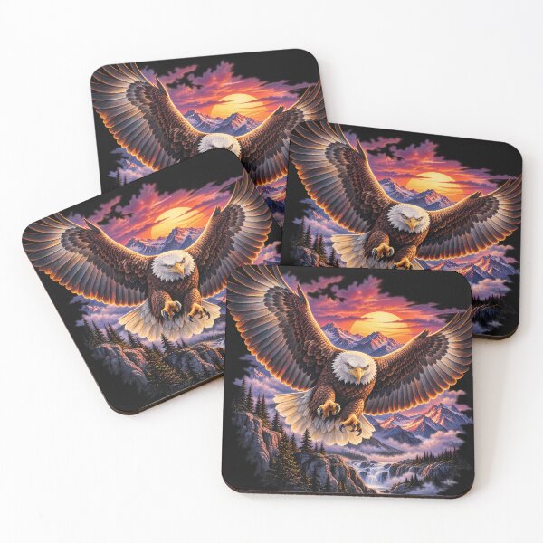 Item preview, Eagle Sunset Wilderness – Majestic Wildlife Art designed and sold by RkskArt.