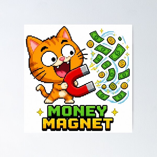 Item preview, Funny Pixel Art Crypto Cat & Office Burnout Memes designed and sold by blairvina9028.