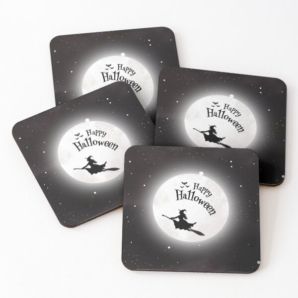 Item preview, Flying Witch Silhouette on Full Moon - Classic Happy Halloween designed and sold by HBBS DESIGNS.
