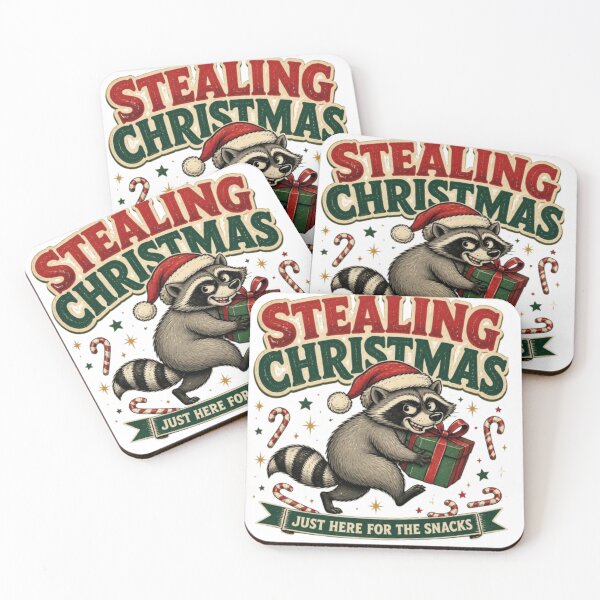 Item preview, Stealing Christmas - Just Here For The Snacks Funny Raccoon designed and sold by PrintWavePro.