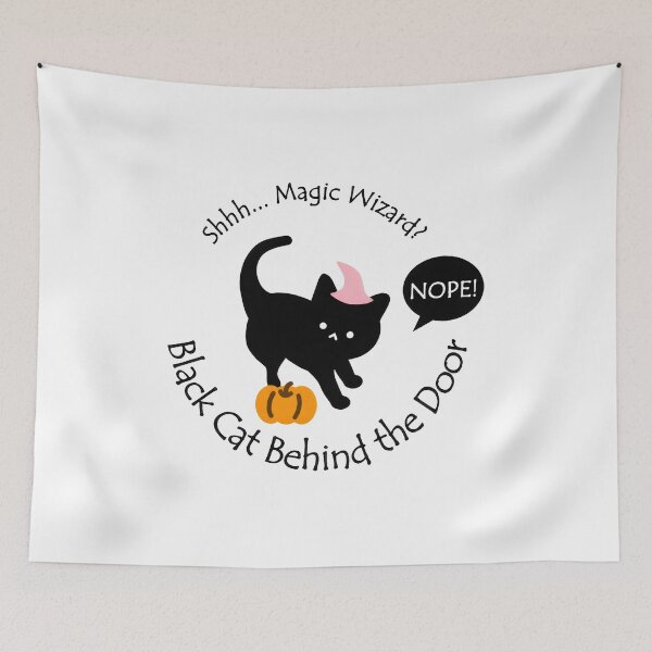 Item preview, Cute Black Cat Witch Wizard Nope Halloween Art designed and sold by Dmo3HarkoArt.