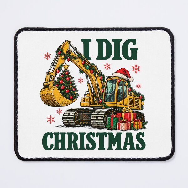 Item preview, I Dig Christmas Excavator Christmas Tree designed and sold by roni-harbor.
