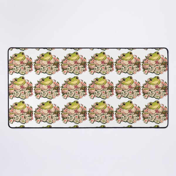 Item preview, Cottagecore Mahjong Frog with Cherry Blossoms designed and sold by VISO-art.