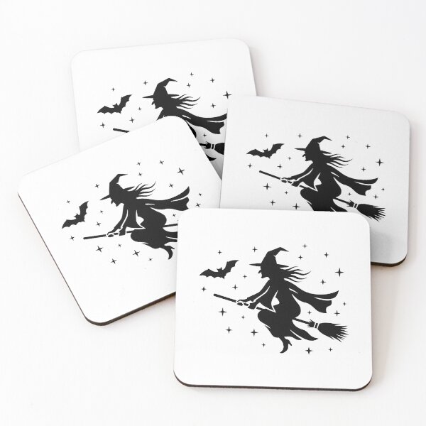 Item preview, Witch Flying Silhouette Bat Stars Halloween designed and sold by Dmo3HarkoArt.