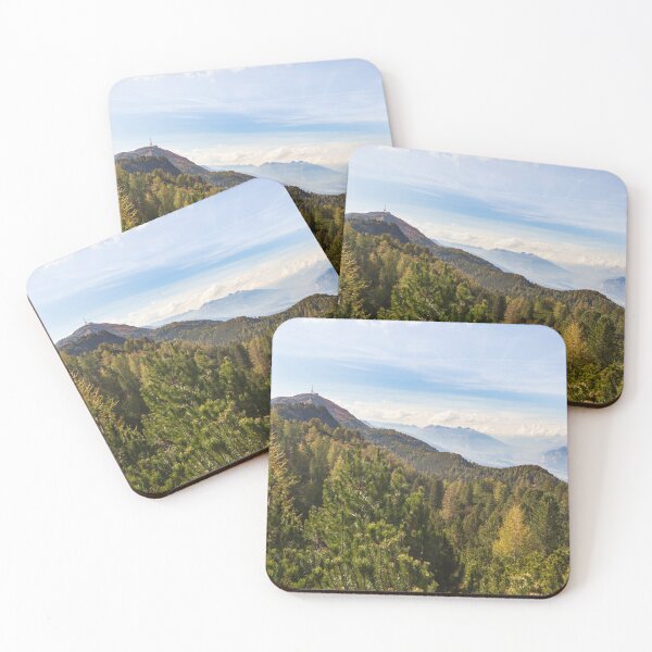 Item preview, Patscherkofel mountain with forest along the Zirbenweg trail in autumn designed and sold by Torsten  Krüger.