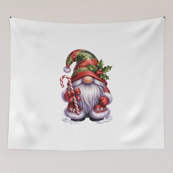 Item preview, Vintage Christmas Gnome – Holly Berry Holiday Nordic Art designed and sold by jkrphoto.