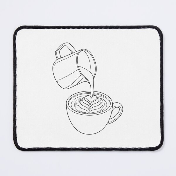 Item preview, Milk Pitcher Pouring Latte Art Rosetta Line Art designed and sold by M94-STATION.