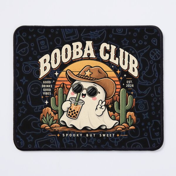 Item preview, Cute Cowboy Ghost Drinking Boba Tea designed and sold by DD Fish.