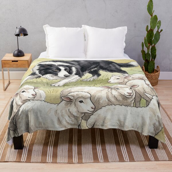 Item preview, Border Collie Herding Sheep Watercolor Art designed and sold by PetalsPaws.