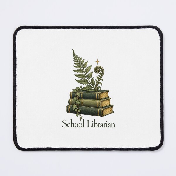 Item preview, School Librarian | Vintage Botanical Book and Fern Design | Librarian Gift designed and sold by Brackenlume Studio.