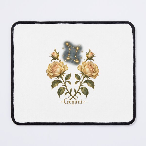 Item preview, Gemini Zodiac Botanical | Celestial Twin Rose Art | Gemini Birthday Gift designed and sold by Brackenlume Studio.