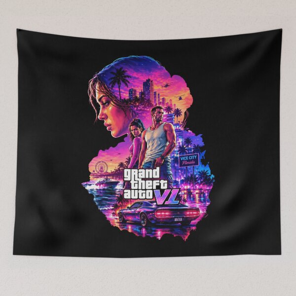 Item preview, GTA 6 Grand Theft Auto Retro Synthwave designed and sold by JaysonStone.